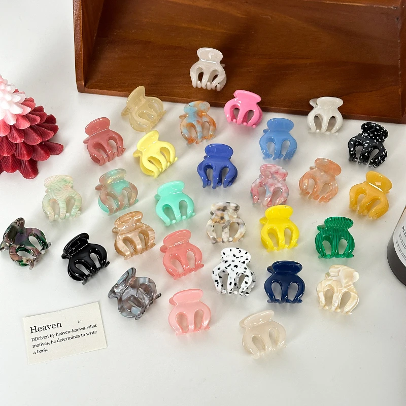 Ретро ацетатные заколки для волос Сладкие маленькие Крабовый зажим Заколки