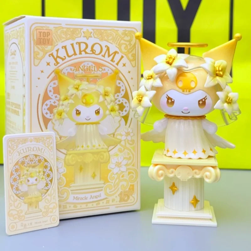 Фото Оригинальные игрушки Sanrio Kuromi Angels Series Blind Box: коллекционная фигурка-украшение, кукла Куроми, таинственная коробка, подарок на день рождения №2