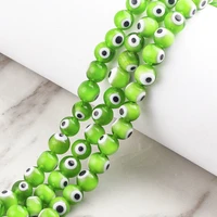 68mm round evil eye glass spacer beads for women creative jewelry making accessories diy bracelet anklet beads wholesale