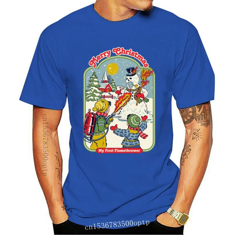 

Tee Men T-shirt Merry Christmas T Shirt My First Flamethrower American Horror Story Tshirt Snowman Demon Death Scary Tops & Tee