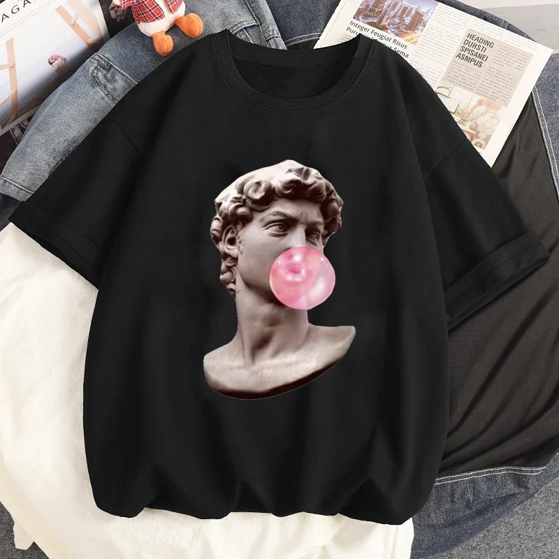 Ретро статуи Дэвида Миф Графическая футболка Женские футболки Kawaii Топы Harajuku 90-х