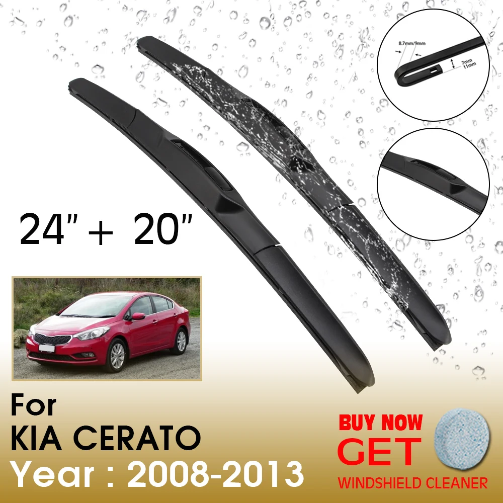 

Car Wiper Blade For KIA CERATO 24"+20" 2008-2013 Front Window Washer Windscreen Windshield Wipers Blades Accessories