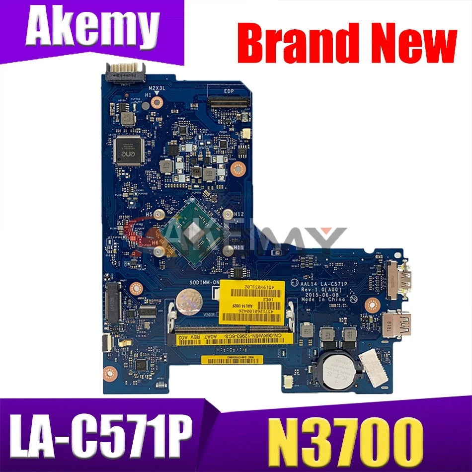 Laptop Motherboard para Dell Inspiron 5452 5552 Pentium N3700 N3710 Mainboard Cn0f77j1 0f77j1 La-c571p Sr29e Placa-mãe para notebook