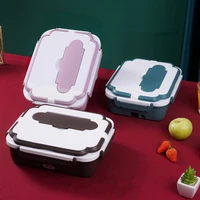 1 2l electric lunch box with spoon fork chopstick waterless electric bento lunch box leakproof container home car dual use
