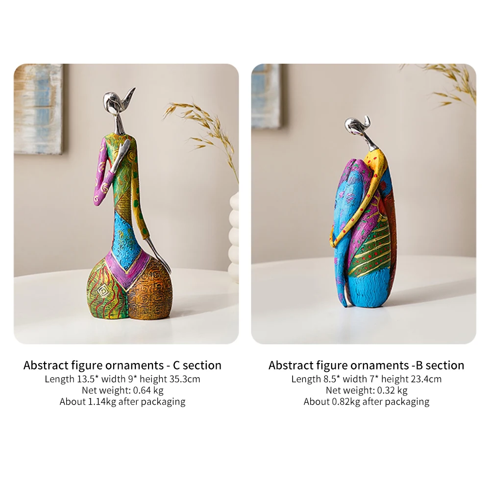 Abstract Sculpture Figurines for Interior Modern Home Decoration Color Woman Model Resin Statue Living Room Gifts |