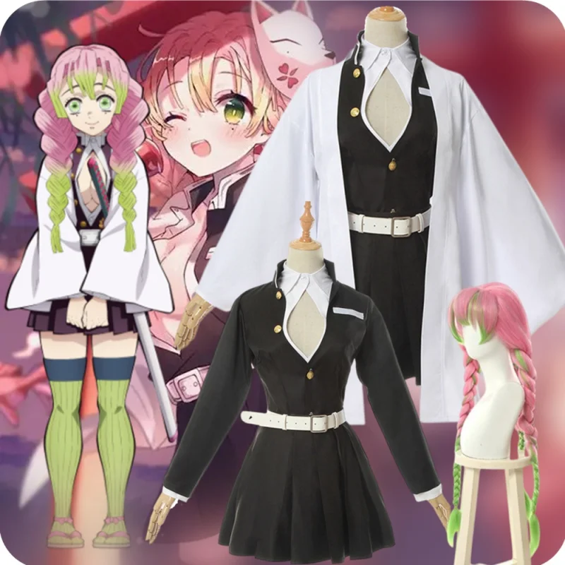 

Anime Kimonos Demon Slayers Cosplay Kimetsu no Yaiba Kanroji Mitsuri Costume Adult Kids Clothes.