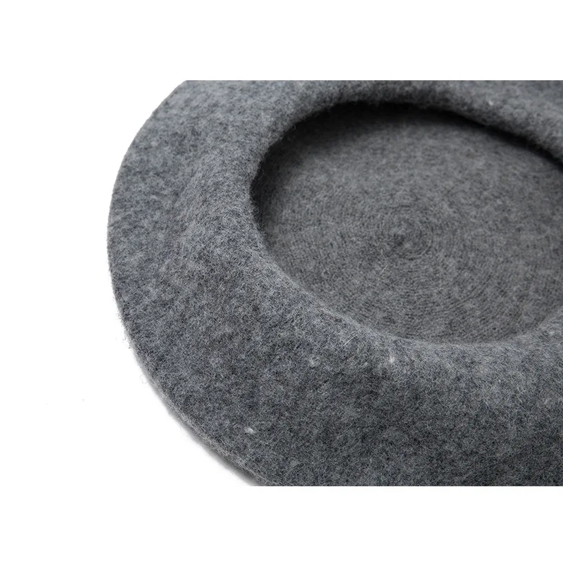 Зимняя шапка женская художника вязаный берет с тыквой женский однотонный цвет