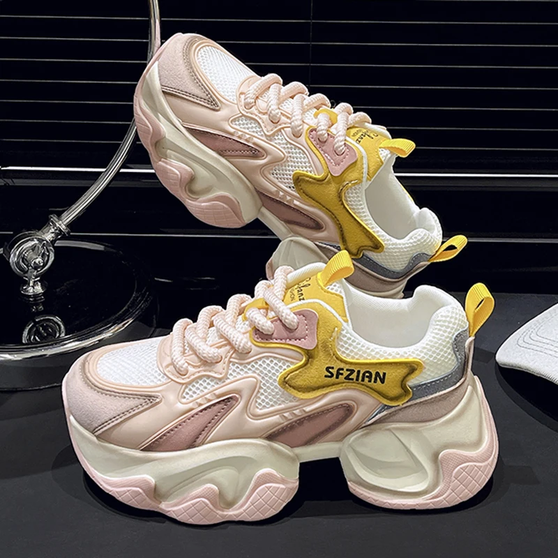 Кроссовки женские на платформе Повседневная Уличная обувь дизайнерские дышащие