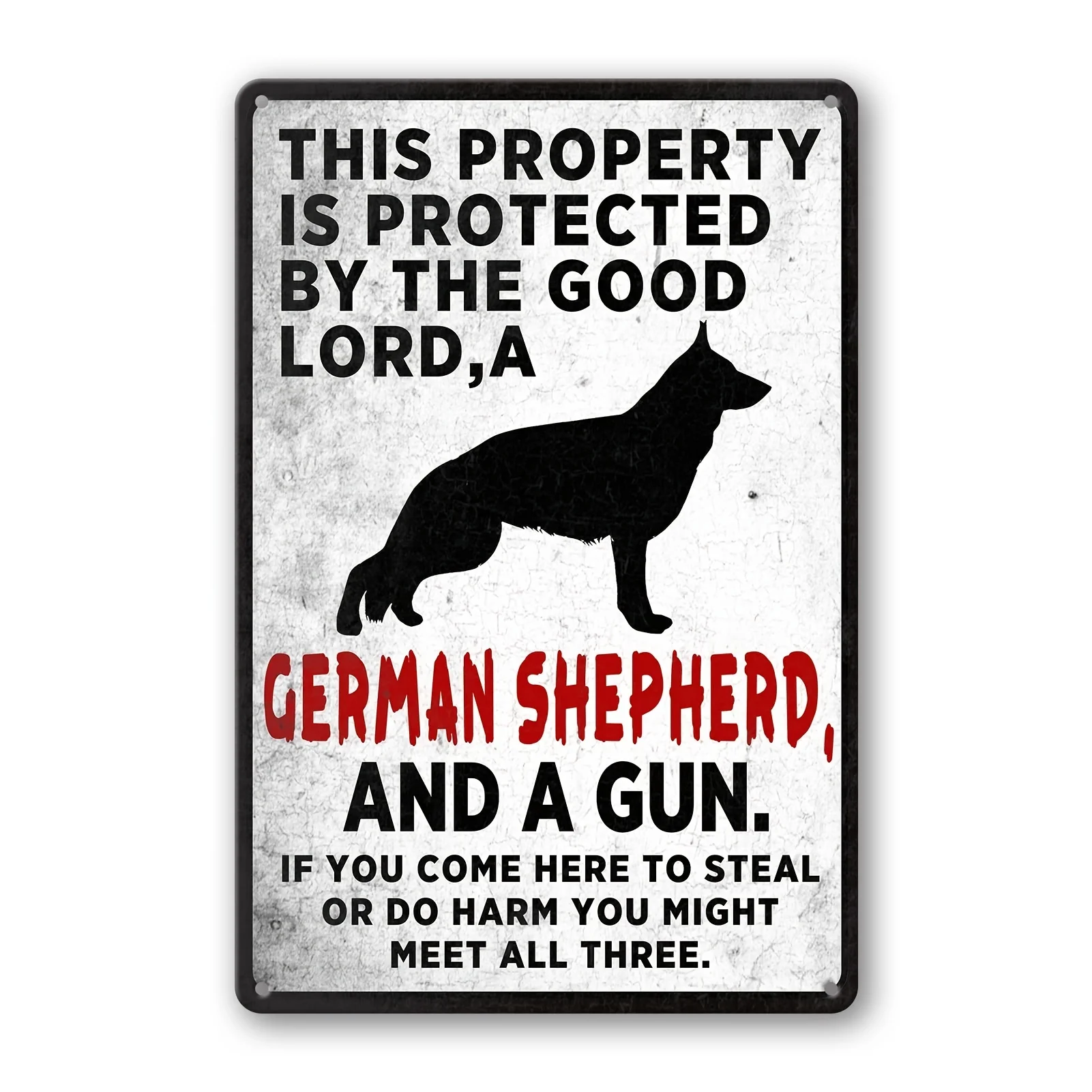 

Beware Of Dog Sign Warning Signs For Fence German Shepherd Sign This Property Is Protected By The Good Lord