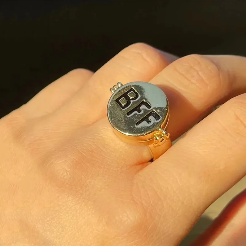 

Anime BFF Cosplay Gold Rings Opening Adjustable Unisex Couples Rings Jewelry Accessories Prop Gift