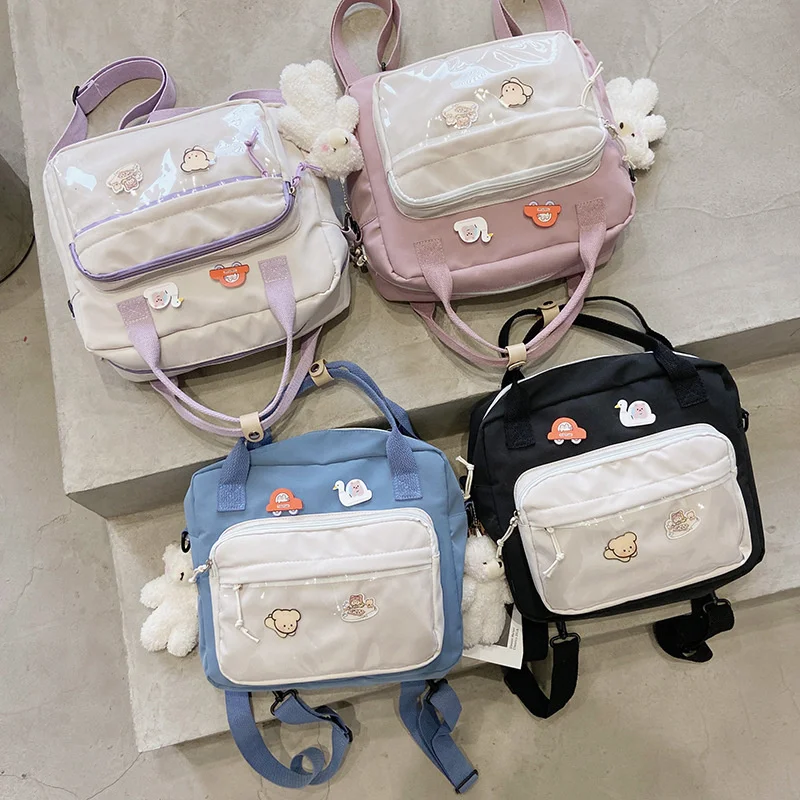 

Многофункциональный нейлоновый водонепроницаемый нейлоновый женский рюкзак, новинка 2021, женский прозрачный Карманный школьный рюкзак с пряжкой