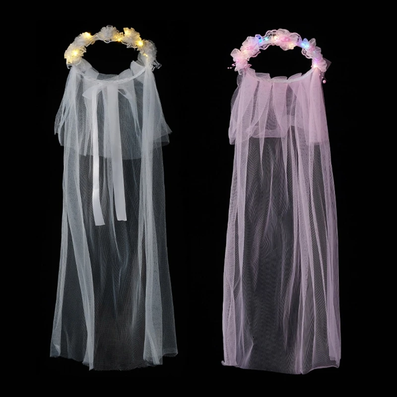 

New style Led Bridal Veil Led Light Veil Light Up Wedding Veil Bridal Cathedrals Veil