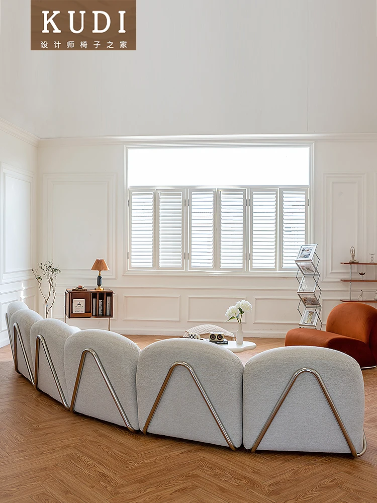 Предпочитаемый Модульный Диван-стул домашний изогнутый диван из нержавеющей