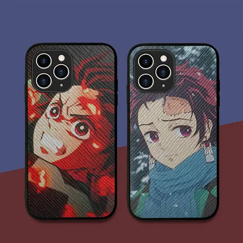 

Demon Slayer Cute Anime Phone Case Hard Leather Case for iPhone 11 12 13 Mini Pro Max 8 7 Plus SE 2020 X XR XS Coque