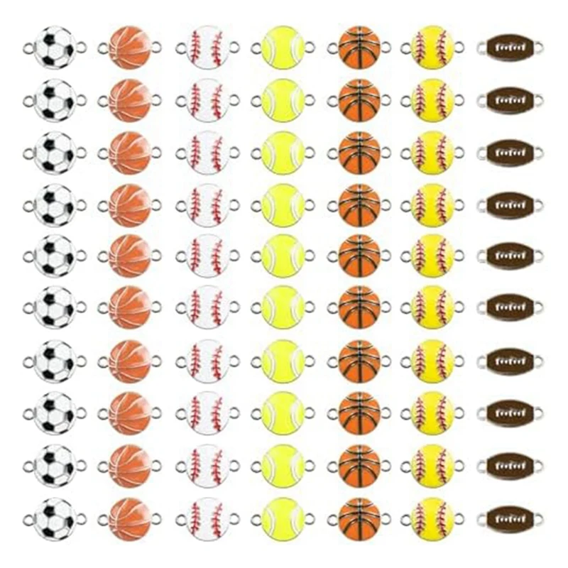 70 шт. спортивные подвески эмалированные футбольные для изготовления ювелирных