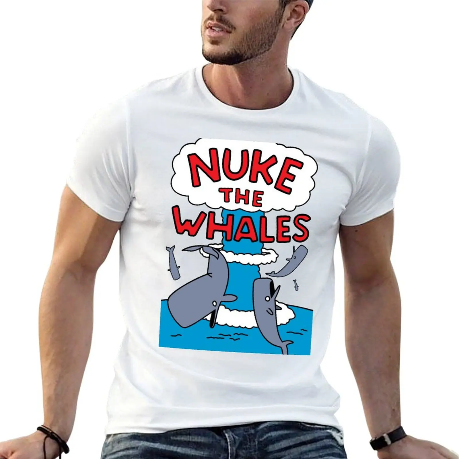 Фото Футболка Nuke The Whales, хлопковая футболка, 100% хлопок, мужские футболки, 100% хлопок, мужские футболки для мужчин, футболка №1