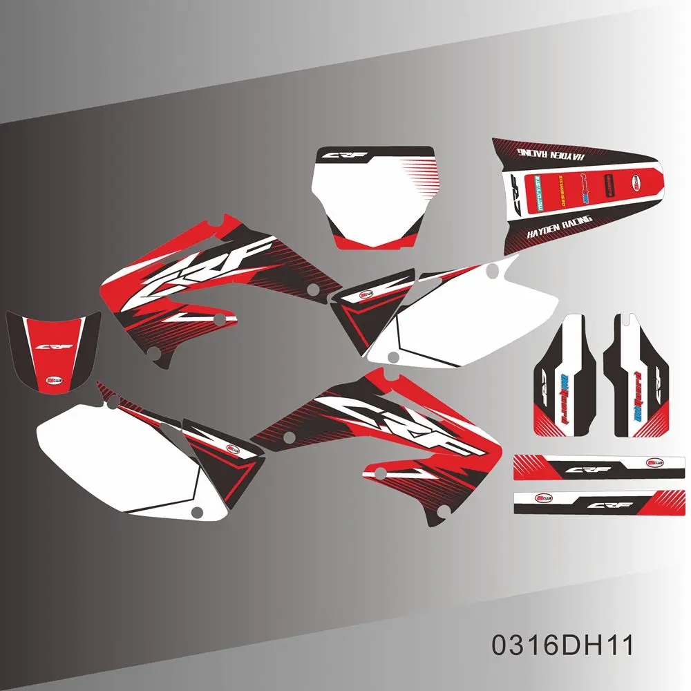 

Для Honda CRF450R CRF450 2002 2003 2004 CRF 450 450R полная графика наклейки мотоцикл фон индивидуальный номер имя