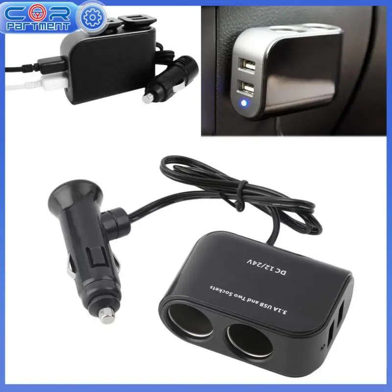 

Cigarette Lighter Splitter 12V/24V Car Charger Dual USB Power Adapter Socket 2 USB Ports & 2 Sockets Splitter Car Charger