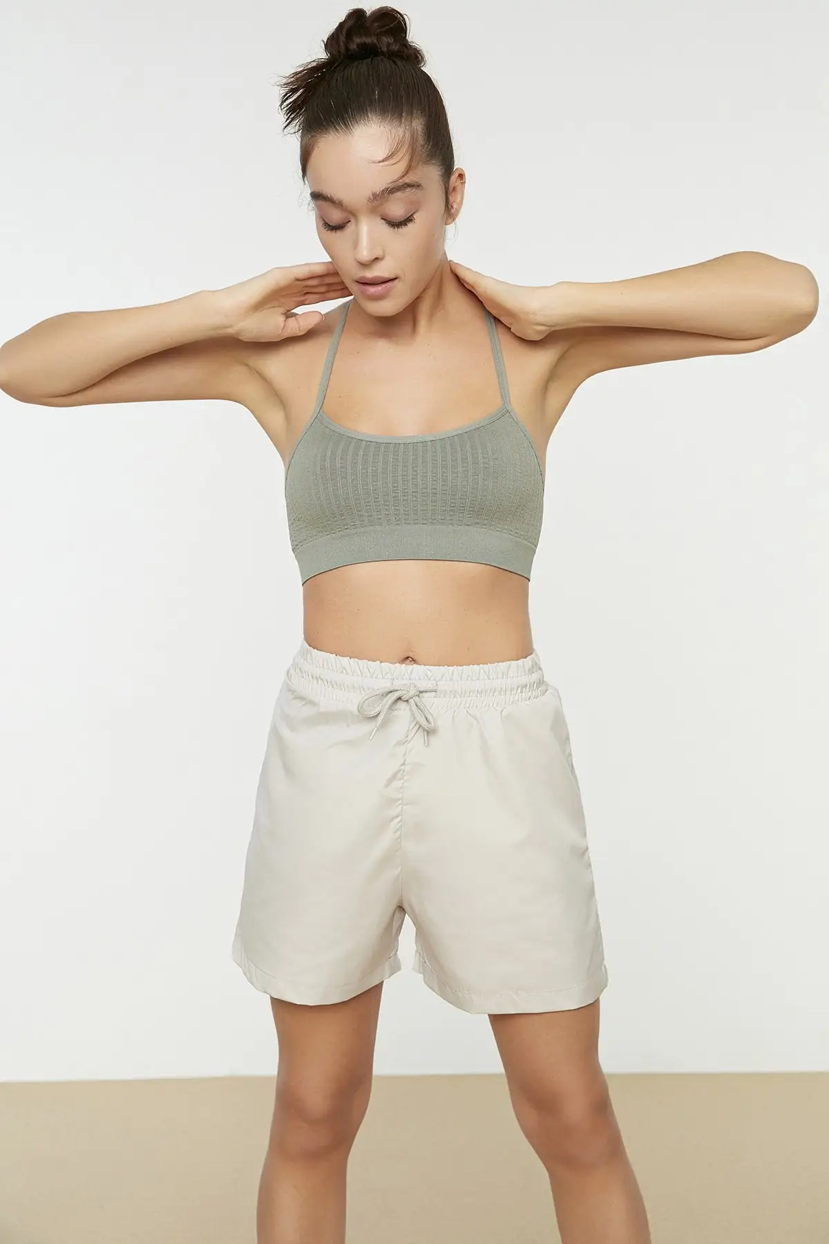

Women's Shorts Gray fute Fabric Sports New Summer Fashion Bermuda Basic Short Pants Mini Trousers Short Pants
