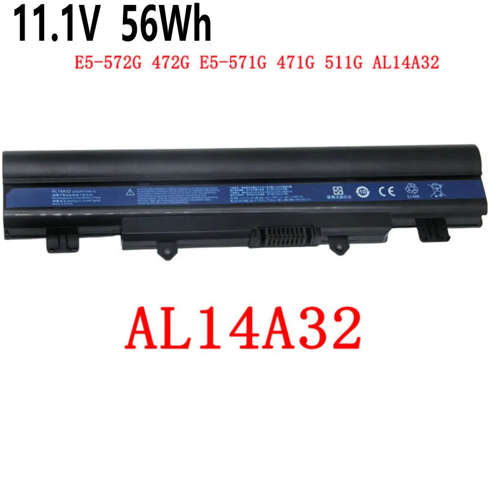 

11.1V 56Wh AL14A32 Battery For Acer Aspire E14 E15 E5 E5-531 E5-551 E5-421 E5-471 E5-571 E5-572 V3-472 V3-572 Laptop