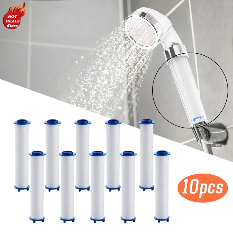 

10Pcs Shower Head Replacement PP Cotton Filter Cartridge Water Purification Bathroom Accessory for Most Hand Held Bath Sprayer