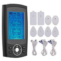 rechargeable dual channel tens%c2%a0muscle stimulator 24 mode pulse massager with 20 strength levels8 pcs electrode pads