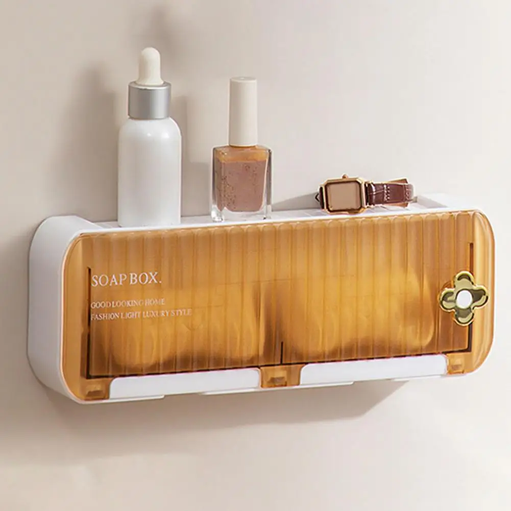 

Useful Large Capacity Dustproof Multifunction Bathroom Soap Sponge Storage Holder Home Supplies Soap Drain Box Soap Box