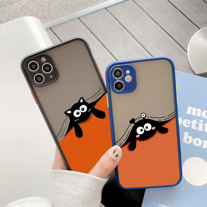 

Lovely Interesting Blackie Cartoon Phone Case for iPhone 14 13 12 11 Pro Max XR XS X 7 8 14 Plus SE 2020 Shockproof Back Covers