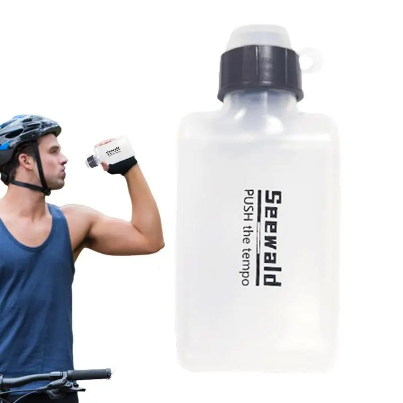 

Squeeze Water Bottle Leakproof Clear Flat Bicycle Bottles For Men 200ml Sports Bottles For Yoga Fishing Fitness Backpacking