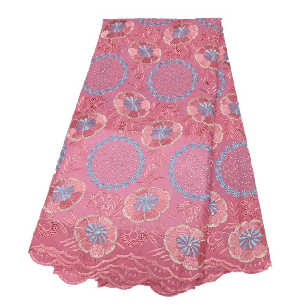 2023 горячая Распродажа африканская кружевная ткань, Высококачественная нигерийская хлопковая кружевная ткань с камнями, швейцарская вуаль для платья