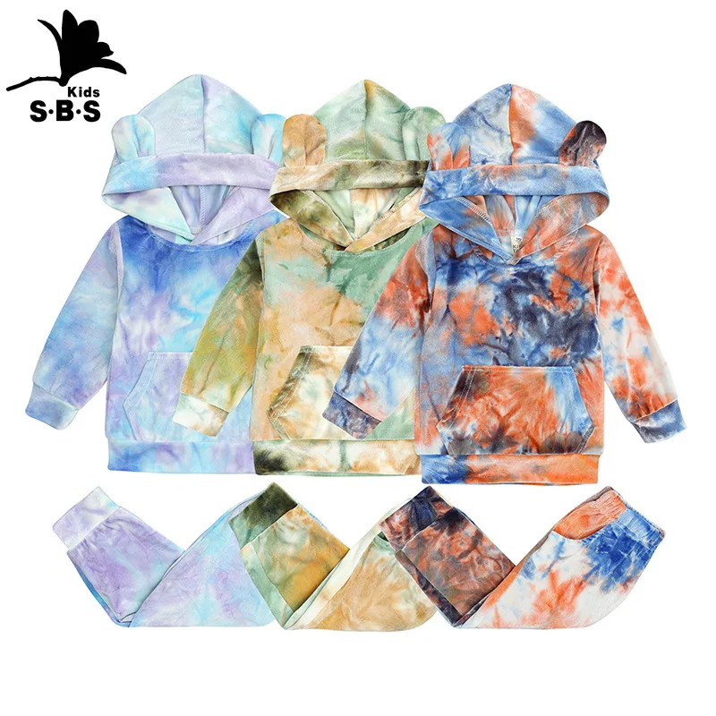 

Новый осенне-зимний золотистый бархатный свитер с длинными рукавами и брюки с капюшоном комплект из 2 предметов