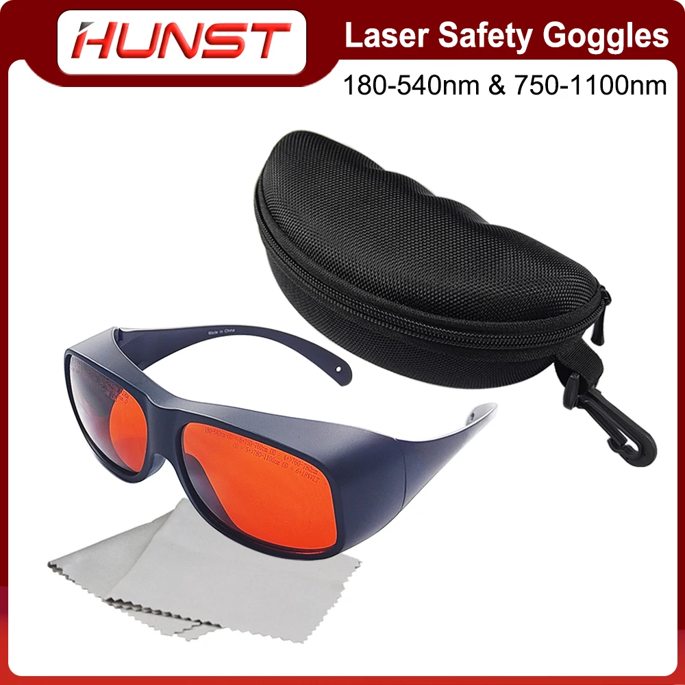 HUNST OD6+ UV Green Fiber Laser Safety Goggles Protective 355 & 532 & 1064nm Wavelength Glasses Shield Protection Eyewear.