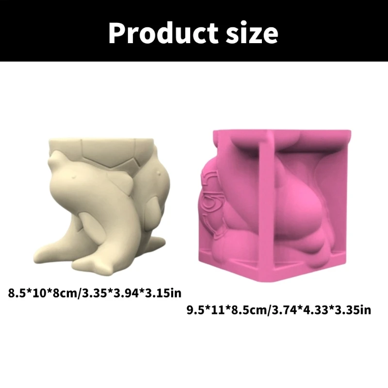 652F Многофункциональная силиконовая форма для горшков в форме дельфина сочных