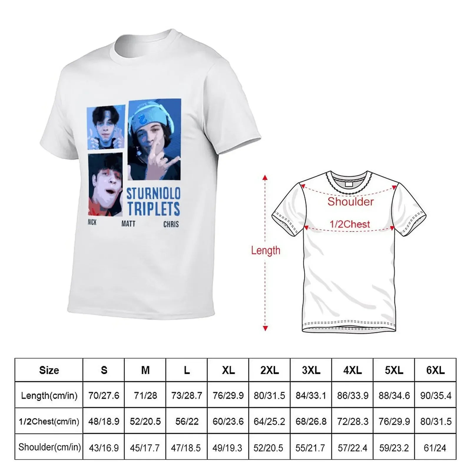 Винтажная футболка Sturniolo Triplets летние топы рубашки с рисунком большие футболки