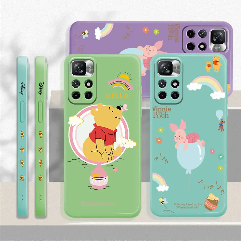 

Cover Protective Winnie Lucky Piglet For Redmi Note 10 Pro 9C 8 9T 9S K40 9A 10 9 K30 11T 11 10C Liquid
