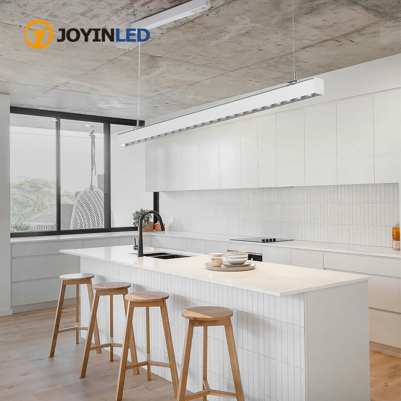 

Simple Restaurant Dining Table Strip Pendant Lamp LED Office Modern Pendant Lights Designer Hanging Lamps Decor Lighting Fixture