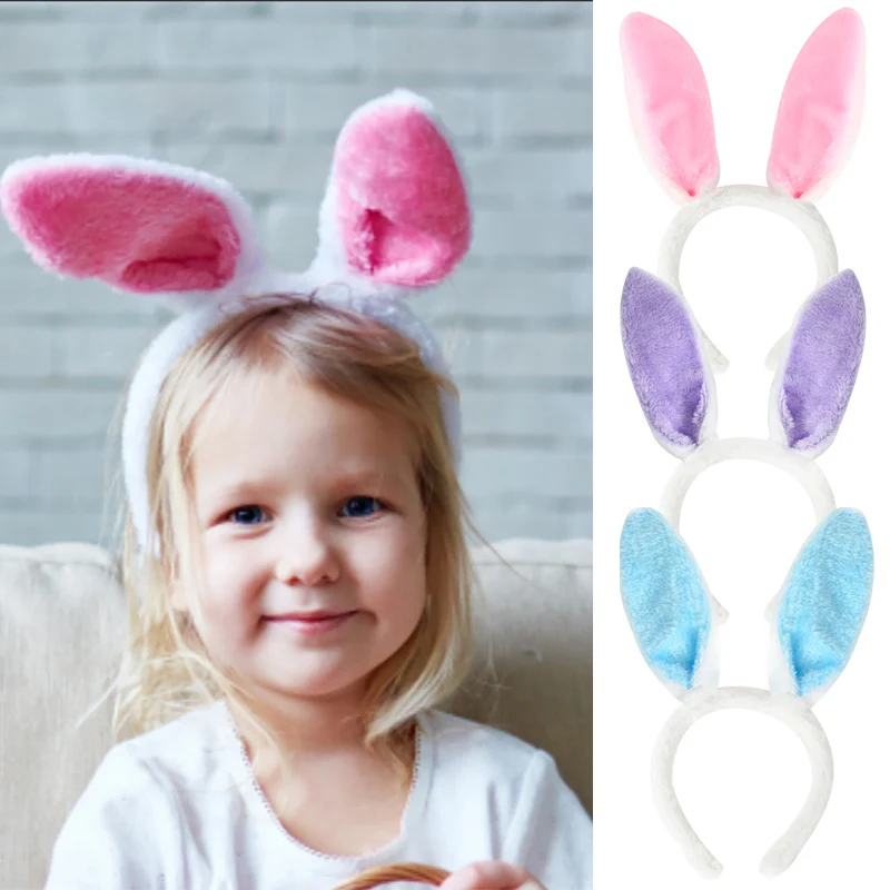 

Plush Bunny Ears Headband Cute Easter Rabbite Ear Headwear For Girls Adult Gift Spring Easter Day Party Hair Accessories Cosplay