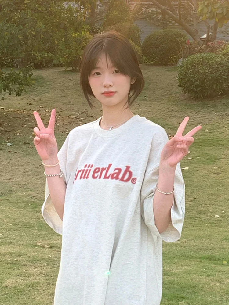 

American T-shirt Women's Summer New Loose Oversize Half Sleeve High Street Vibe Short Sleeve Top