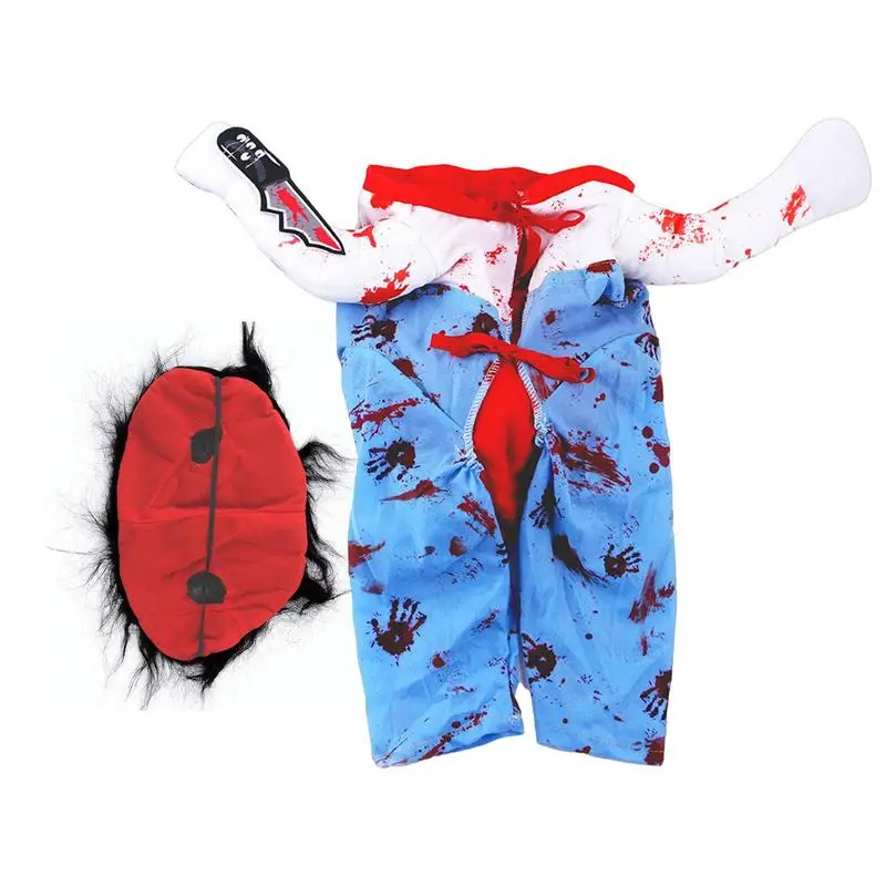 

Halloween Pet Clothes Halloween Pet Cat Dog Clothes Funny Puppy Suspender Jumpsuit Small Holding A Knife Scary Costume Halloween
