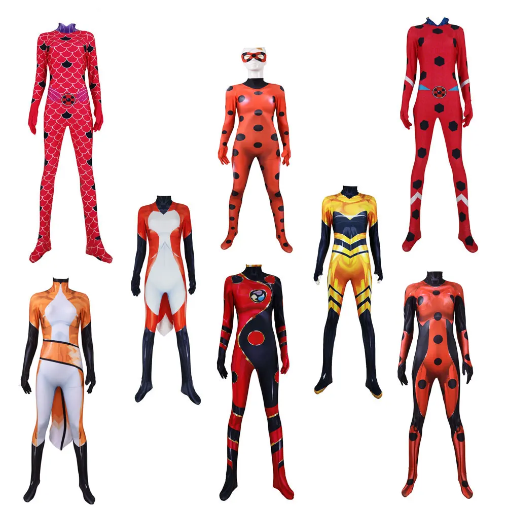 

Halloween Boys Girls Adults Kids Anime Rena Rouge Animal Superhero Cosplay Costume Plugsuits Zentai Bodysuit