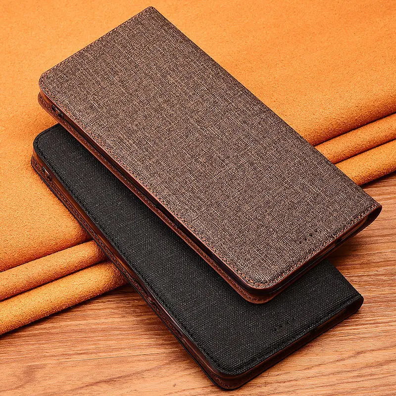 

Luxury Plush Pure Cotton Leather Case For Huawei Honor V10 V20 V30 Pro V40 Lite Cotton Linen Cloth Magnetic Flip Cover