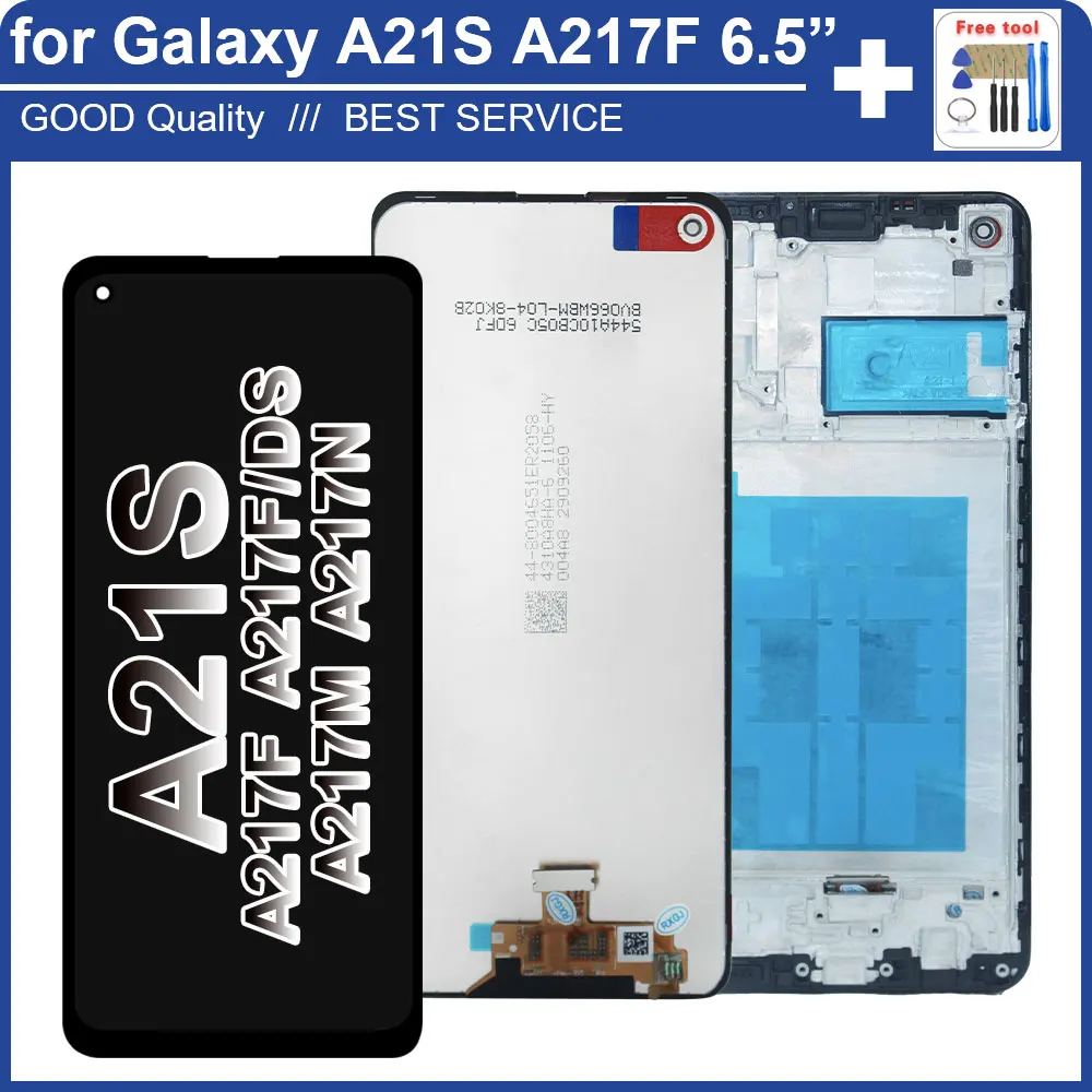 Фото Pop протестирован Super AMOLED для Samsung Galaxy A21S A217F ЖК-дисплей с цифровым преобразователем сенсорного экрана в сборе ЖК-дисплей для Samsung A21S SM-A217F/ №1