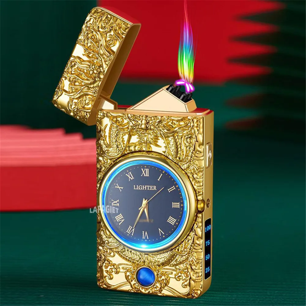 Relief Dragon With Watch Led Light Plasma Flameless Power Di