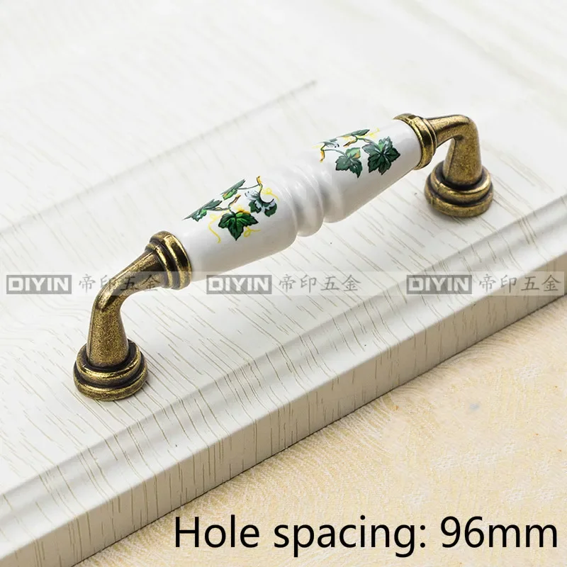 

Садовая керамическая мебель, ручка ящика кухонного шкафа, шкафчик для шкафа с цветочным зеленым листом, ручка прикроватной тумбочки