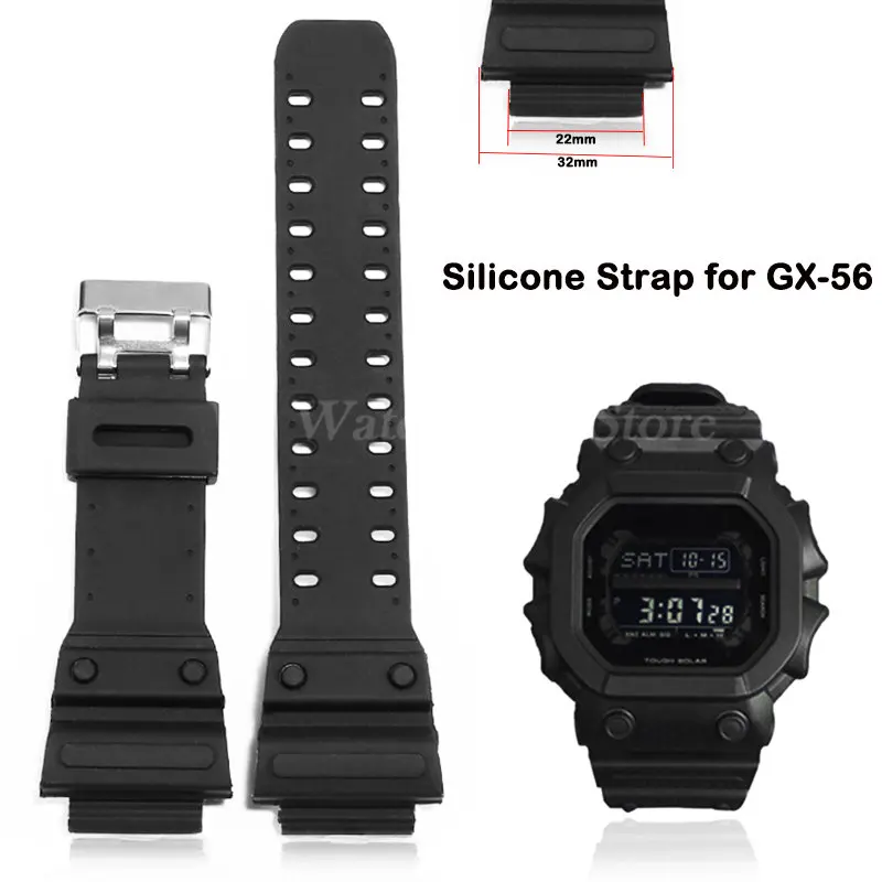 

Resin Watch Band Suitable for Casio GX-56SLG-1DR Silicone Watch Strap Soft Bracelet 22mm*32mm