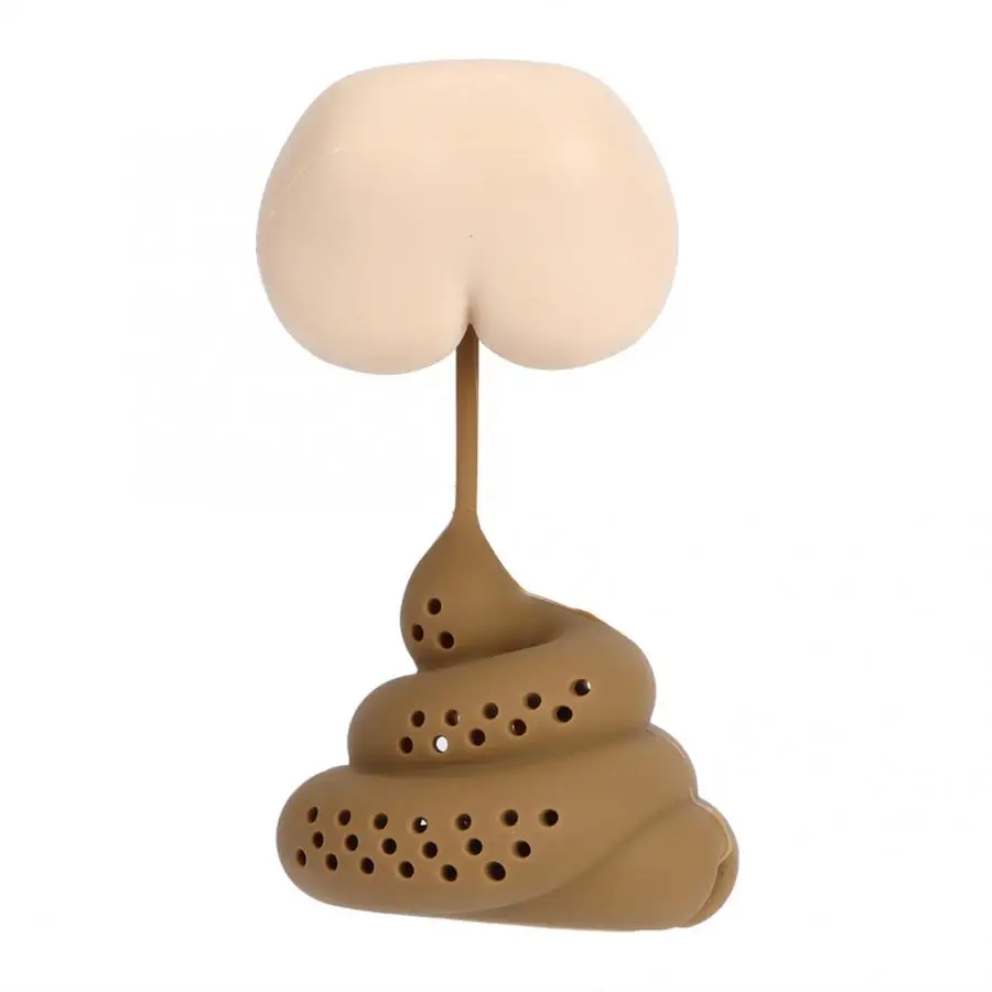 Многоразовое Силиконовое ситечко для заварки чая забавное в форме какашки