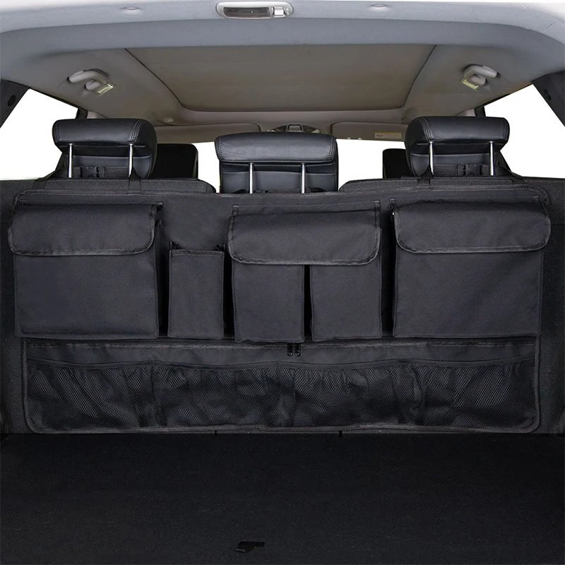 

Multi-Pocket Car Trunk Organizer Hanging Back Seat Storage Bag with 9 Pockets Waterproof Oxford Cloth Universal Storage Pocket