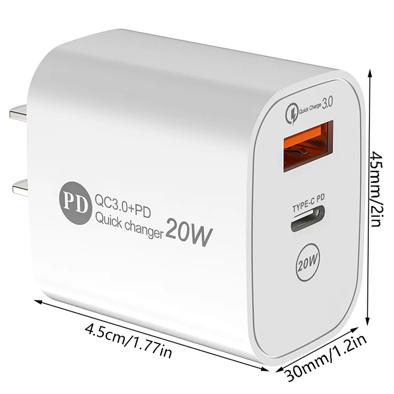 PD 20 Вт USB зарядное устройство Quick Charge 3.0 адаптер быстрого зарядного устройства для