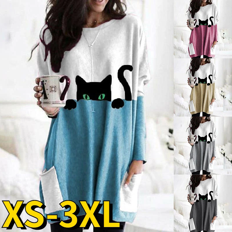 

2022 New Autumn Winter Women Elegant Short Skirts Animal Print Dress Round Neck Long Sleeve Fashion Pullover Miniskirt T-shirt