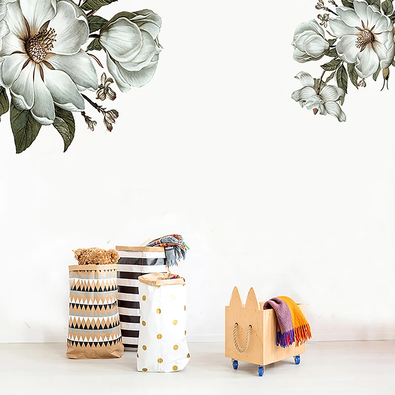 Классическая наклейка на стену с магнолией большой цветочный ретро-стиль